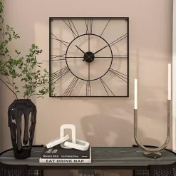 Kirklands Home Minimal Square Open Face Clock Black Online