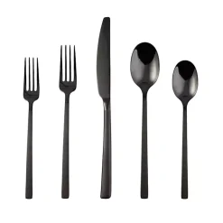 Kirklands Home Mirrored Steel 20-pc. Flatware Set Black Hot