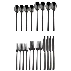 Kirklands Home Mirrored Steel 20-pc. Flatware Set Black Hot