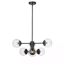 Kirklands Home Mod 5-Arm Globe Chandelier Black Hot