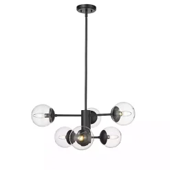 Kirklands Home Mod 5-Arm Globe Chandelier Black Hot