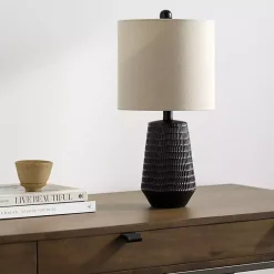 Kirklands Home Modern Etched Table Lamp Black Online