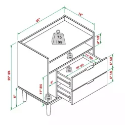 Kirklands Home Modern Frame Wood Nightstand Black New