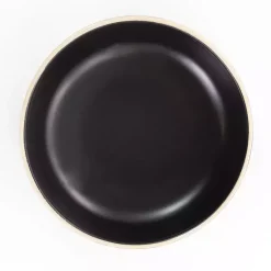 Kirklands Home Modern Stoneware 16-pc. Dinnerware Set Black New