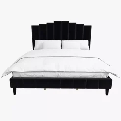 Kirklands Home Modern Tufted Platform King Bed Black Clearance
