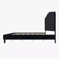 Kirklands Home Modern Tufted Platform King Bed Black Clearance