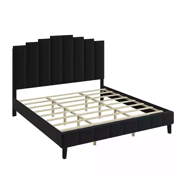 Kirklands Home Modern Tufted Platform King Bed Black Clearance