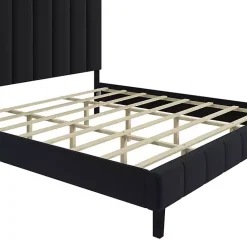 Kirklands Home Modern Tufted Platform King Bed Black Clearance