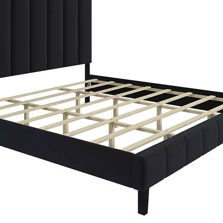 Kirklands Home Modern Tufted Platform King Bed Black Clearance