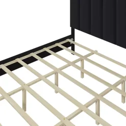 Kirklands Home Modern Tufted Platform King Bed Black Clearance