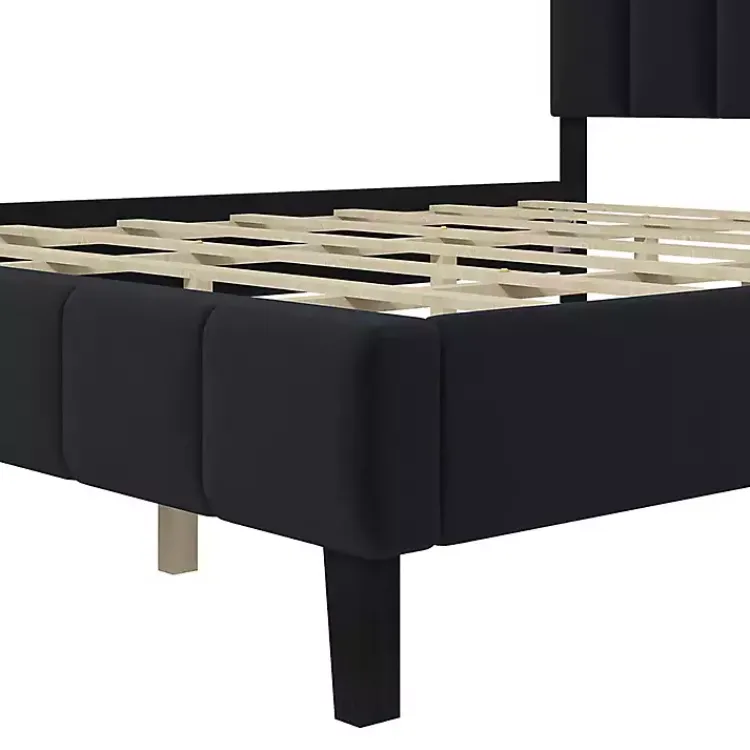 Kirklands Home Modern Tufted Platform King Bed Black Clearance