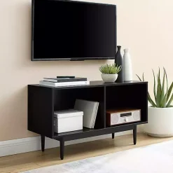 Kirklands Home Black Modern Wood Console Table, 40 in.