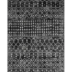 Kirklands Home Moroccan Area Rug, 8x10 Black Outlet