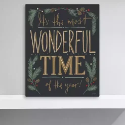 Christmas Art & Wall Decor>Kirklands Home Most Wonderful Time Canvas Art Print Black