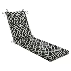 Kirklands Home Black New Geometric Outdoor Chaise Cushion Hot