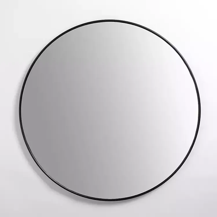 Kirklands Home Nouveau Linear Round Mirror Black Outlet