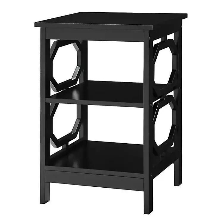 Kirklands Home Octagon 2-Shelf Accent Table Black Sale