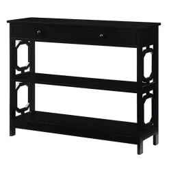 Kirklands Home Octagon 2-Shelf Console Table Black Clearance