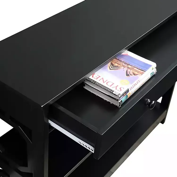 Kirklands Home Octagon 2-Shelf Console Table Black Clearance