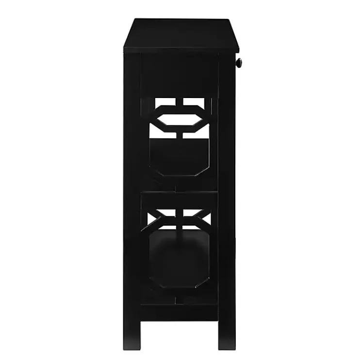 Kirklands Home Octagon 2-Shelf Console Table Black Clearance