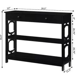 Kirklands Home Octagon 2-Shelf Console Table Black Clearance