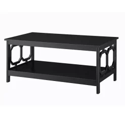 Kirklands Home Octagon Single Shelf Coffee Table Black