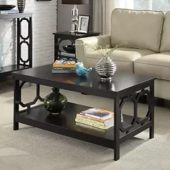 Kirklands Home Octagon Single Shelf Coffee Table Black
