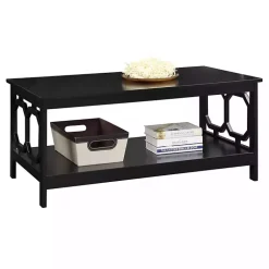 Kirklands Home Octagon Single Shelf Coffee Table Black