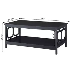 Kirklands Home Octagon Single Shelf Coffee Table Black