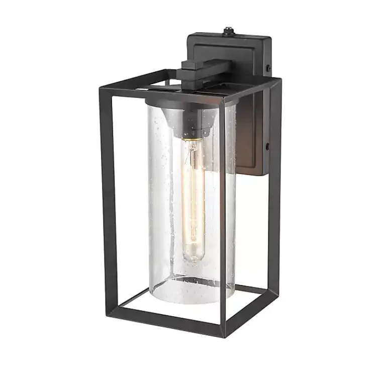 Kirklands Home Open Seeded Glass Outdoor Sconce Black Outlet