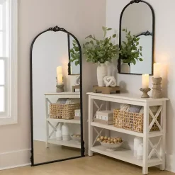 Kirklands Home Black Ornate Antique Carved Wall Mirror Sale