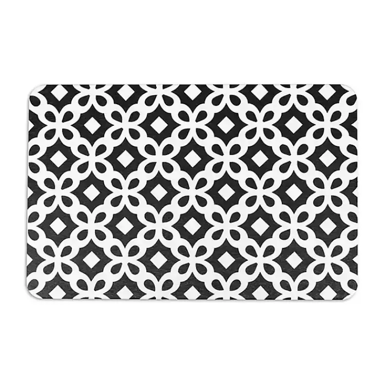 Kirklands Home Black Patterned Stone Bath Mat Hot