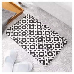 Kirklands Home Black Patterned Stone Bath Mat Hot