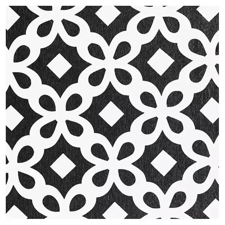 Kirklands Home Black Patterned Stone Bath Mat Hot