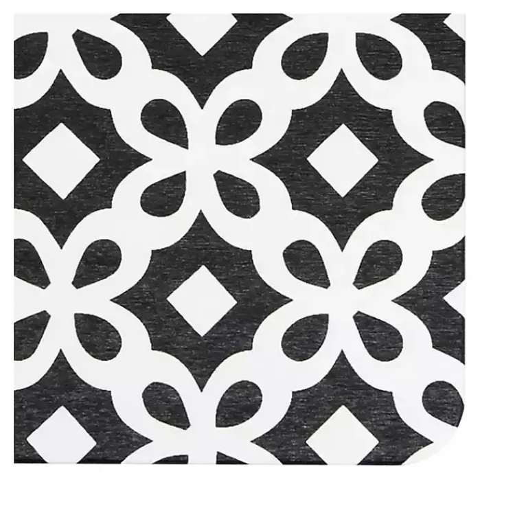 Kirklands Home Black Patterned Stone Bath Mat Hot
