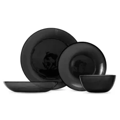 Kirklands Home 16-pc. Hammered Glass Dinnerware Set Black Sale