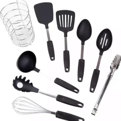 Kirklands Home 9-pc. Utensil Set with Wire Caddy Black Sale
