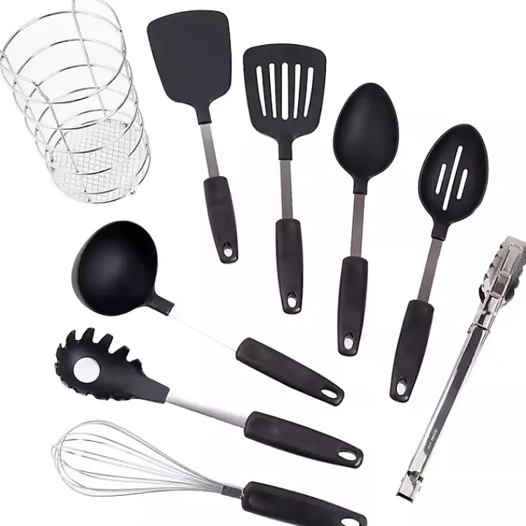 Kirklands Home 9-pc. Utensil Set with Wire Caddy Black Sale