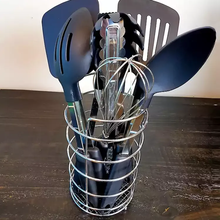 Kirklands Home 9-pc. Utensil Set with Wire Caddy Black Sale