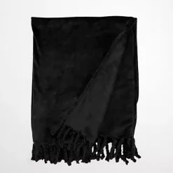 Blankets & Throws>Kirklands Home Perfectly Plush Throw Black