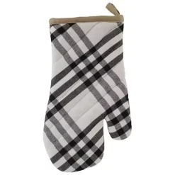 Kirklands Home Black Plaid Eat Drink Enjoy 4-pc. Dish Towel Set New