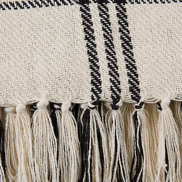 Blankets & Throws>Kirklands Home Plaid Fringe Throw Black