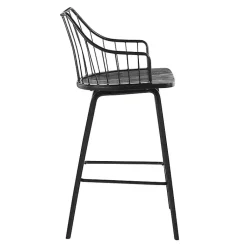 Kirklands Home Poplar Wood Swivel Counter Stool Black Best