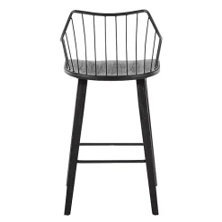 Kirklands Home Poplar Wood Swivel Counter Stool Black Best