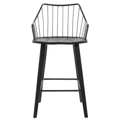 Kirklands Home Poplar Wood Swivel Counter Stool Black Best