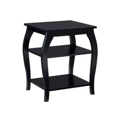 Kirklands Home Prismatic Wood Accent Table Black New