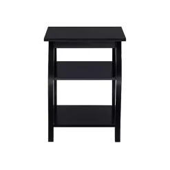 Kirklands Home Prismatic Wood Accent Table Black New