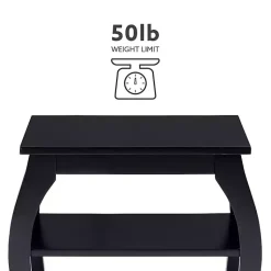 Kirklands Home Prismatic Wood Accent Table Black New