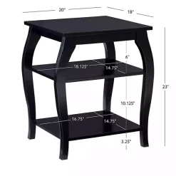 Kirklands Home Prismatic Wood Accent Table Black New