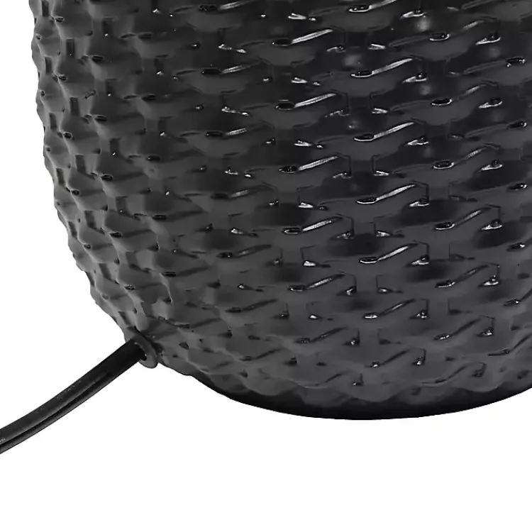 Kirklands Home Purled Ceramic Table Lamp Black New